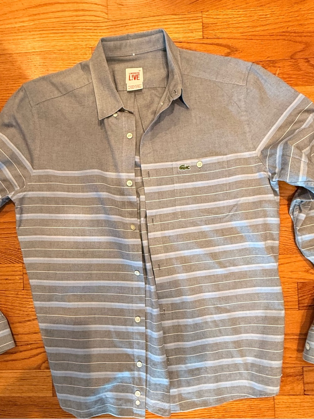 Lacoste Men's Gray Striped Shirt